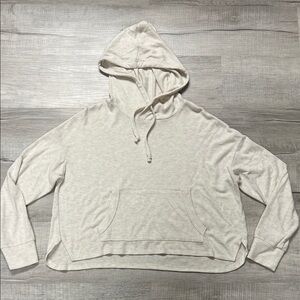 GAP Cream Hooded boxy Relaxed-Knit Pullover medium super soft!